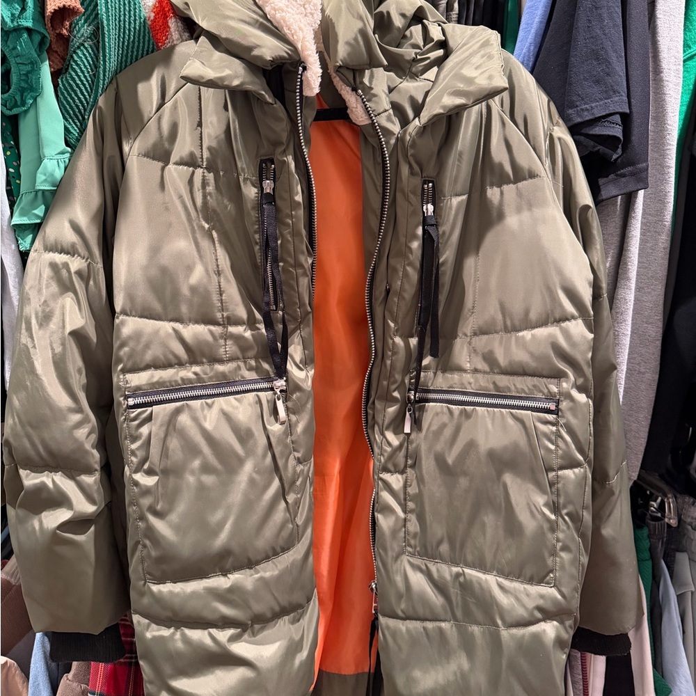 Ci Sono Olive Green Puffer Jacket